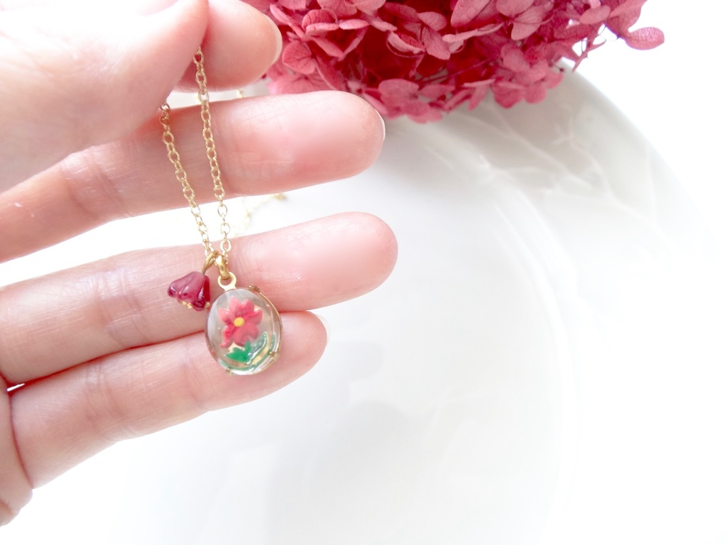 *ヴィンテージ* バルコニーフラワー 赤