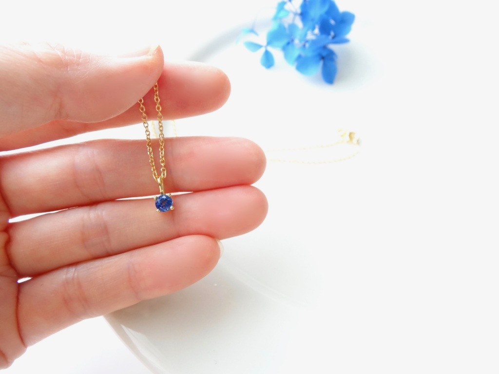 カイヤナイト&silver925/K18GP・リトルスター・ヴェルメイユ仕立て