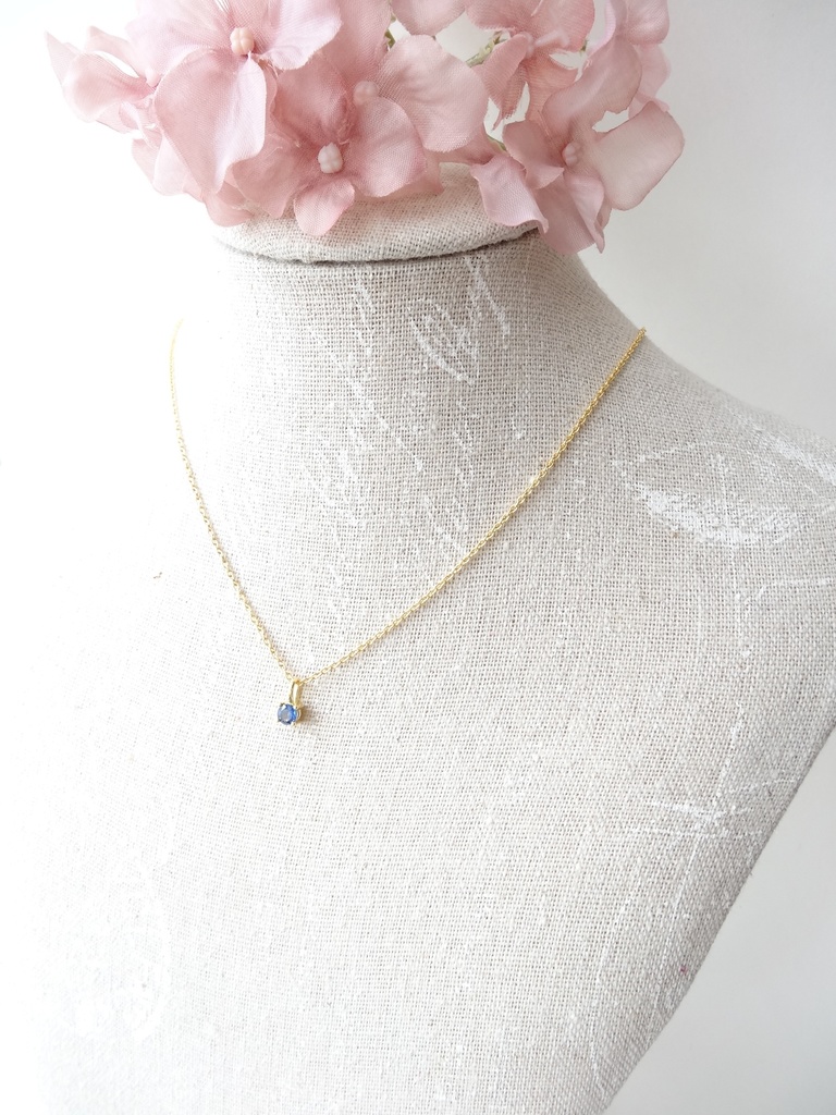 カイヤナイト&silver925/K18GP・リトルスター・ヴェルメイユ仕立て