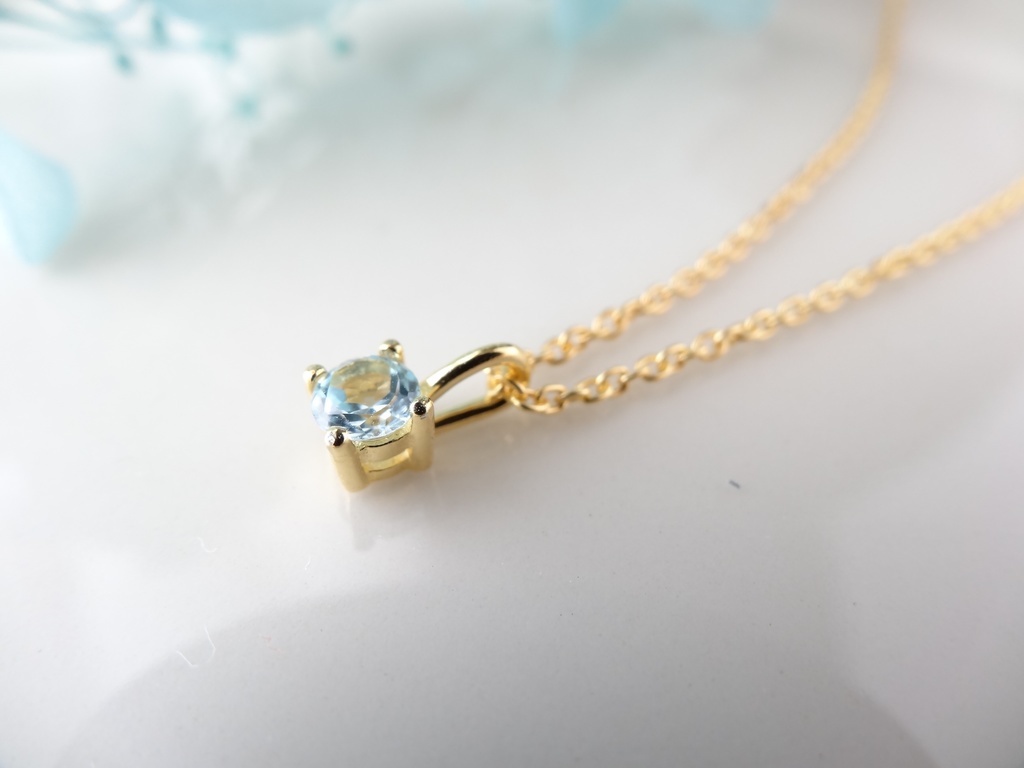 スカイブルートパーズ&silver925/K18GP・リトルスター・ヴェルメイユ仕立て