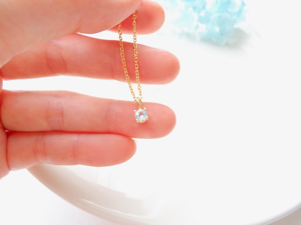 スカイブルートパーズ&silver925/K18GP・リトルスター・ヴェルメイユ仕立て