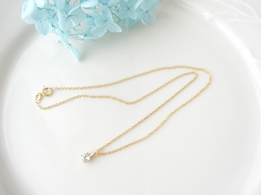 スカイブルートパーズ&silver925/K18GP・リトルスター・ヴェルメイユ仕立て