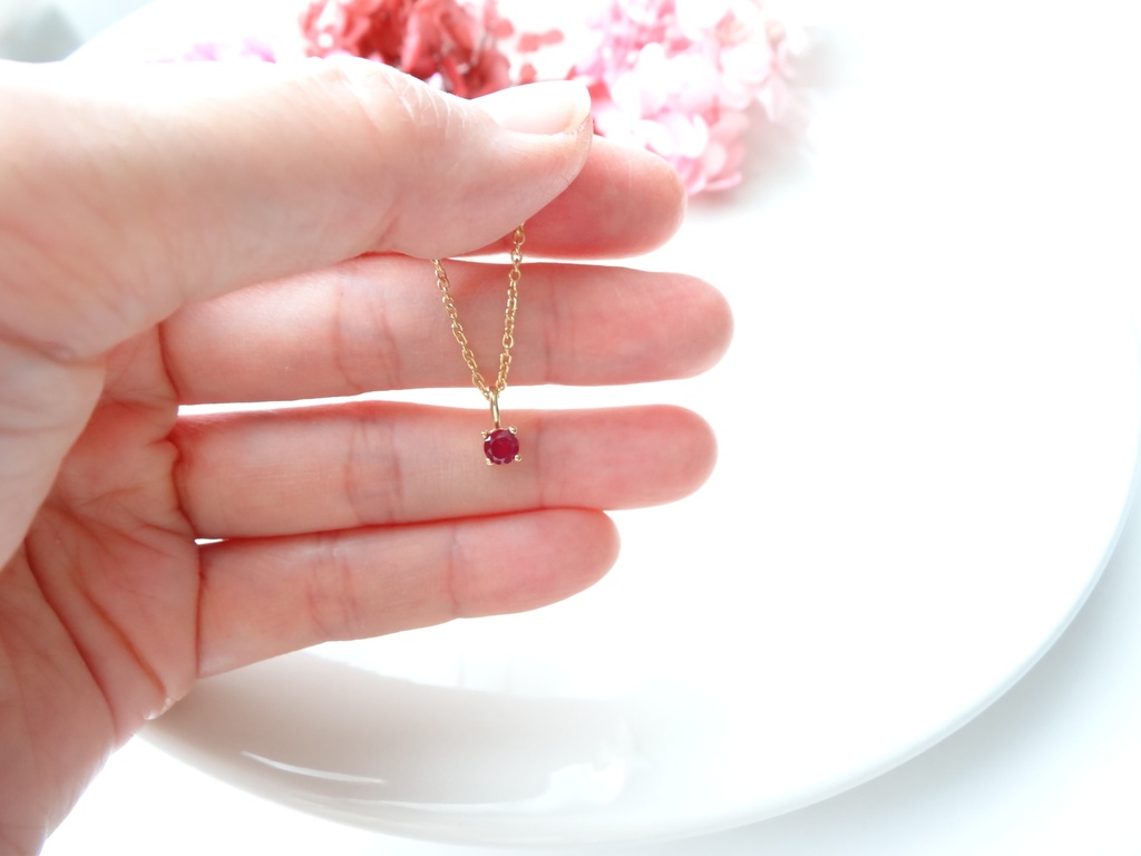 ルビー&silver925/K18GP・リトルスター・ヴェルメイユ仕立て