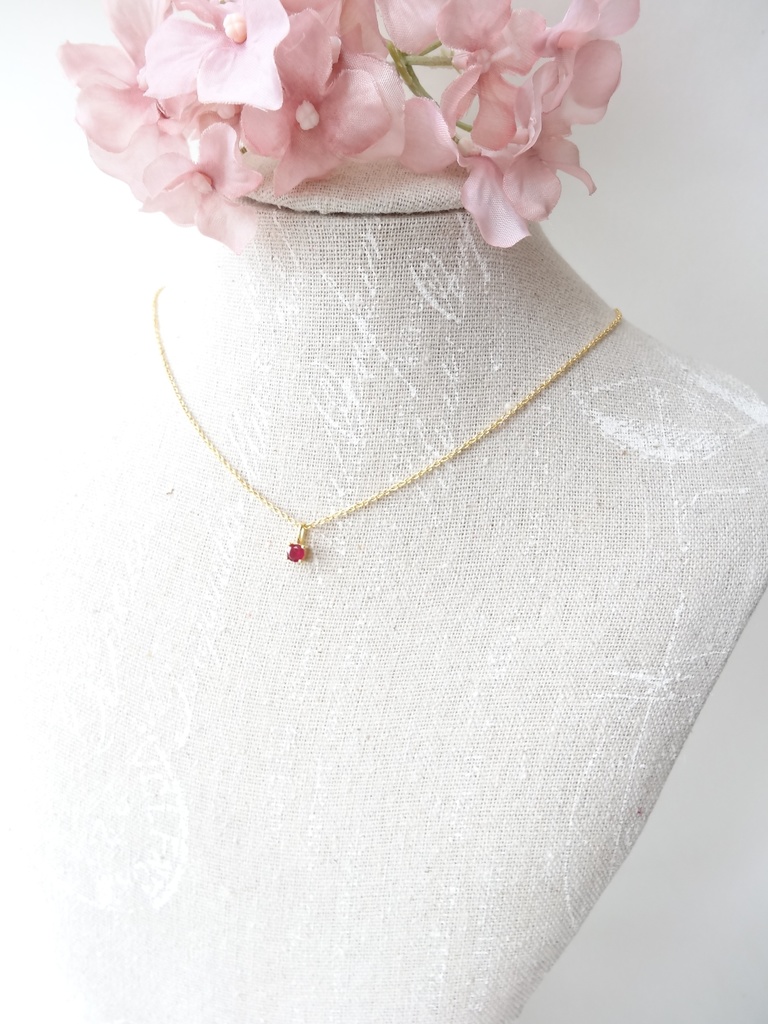 ルビー&silver925/K18GP・リトルスター・ヴェルメイユ仕立て