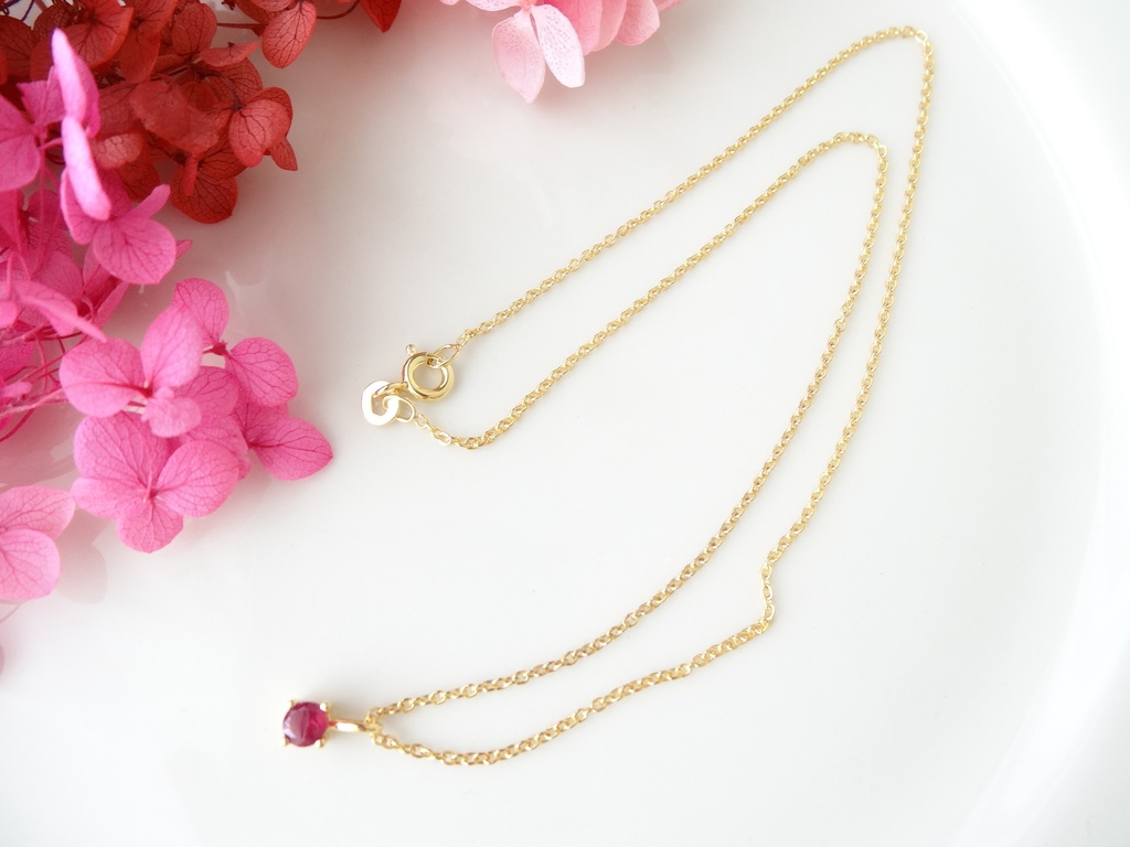 ルビー&silver925/K18GP・リトルスター・ヴェルメイユ仕立て