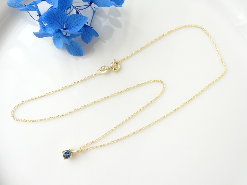 ロンドンブルートパーズ&silver925/K18GP・リトルスター・ヴェルメイユ仕立て