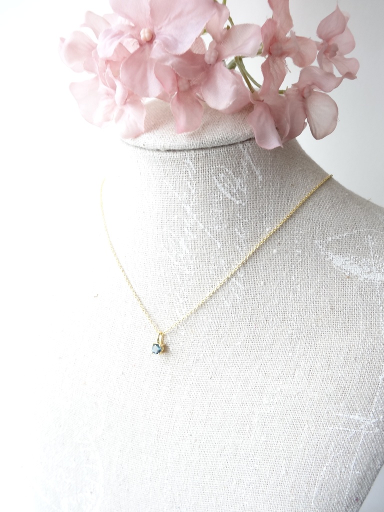 ロンドンブルートパーズ&silver925/K18GP・リトルスター・ヴェルメイユ仕立て