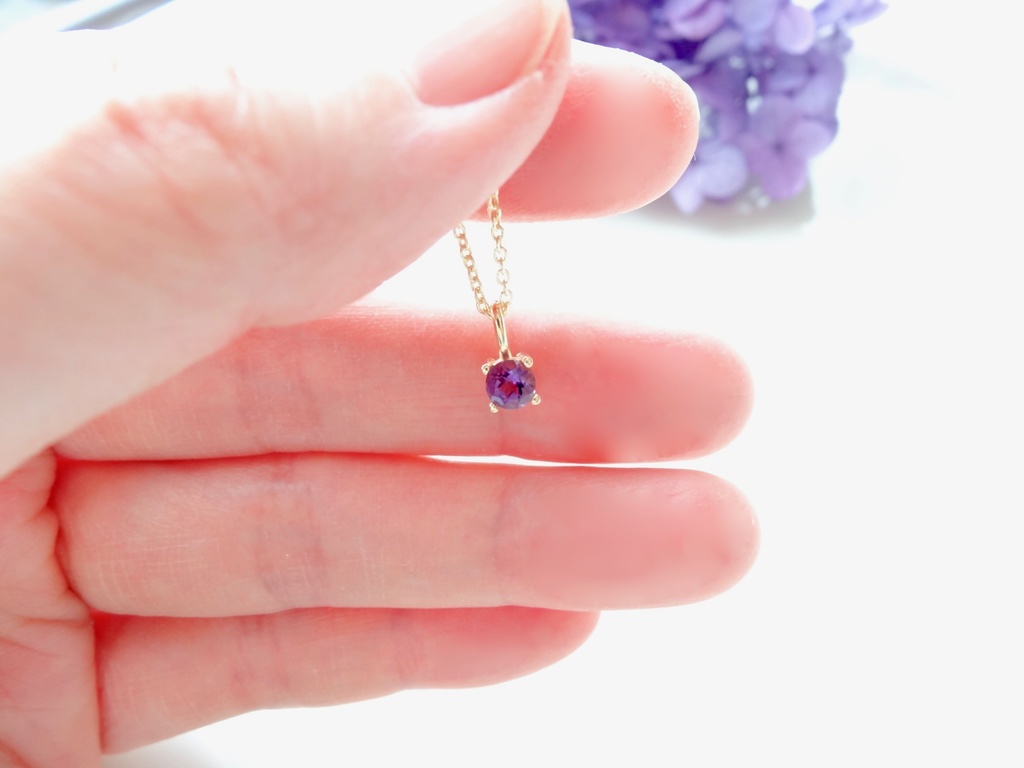 アメジスト&silver925/K18GP・リトルスター・ヴェルメイユ仕立て