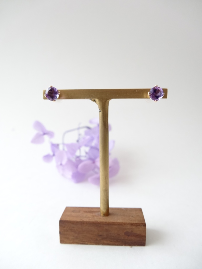 再販*アメジスト&K14gf 一粒ピアス