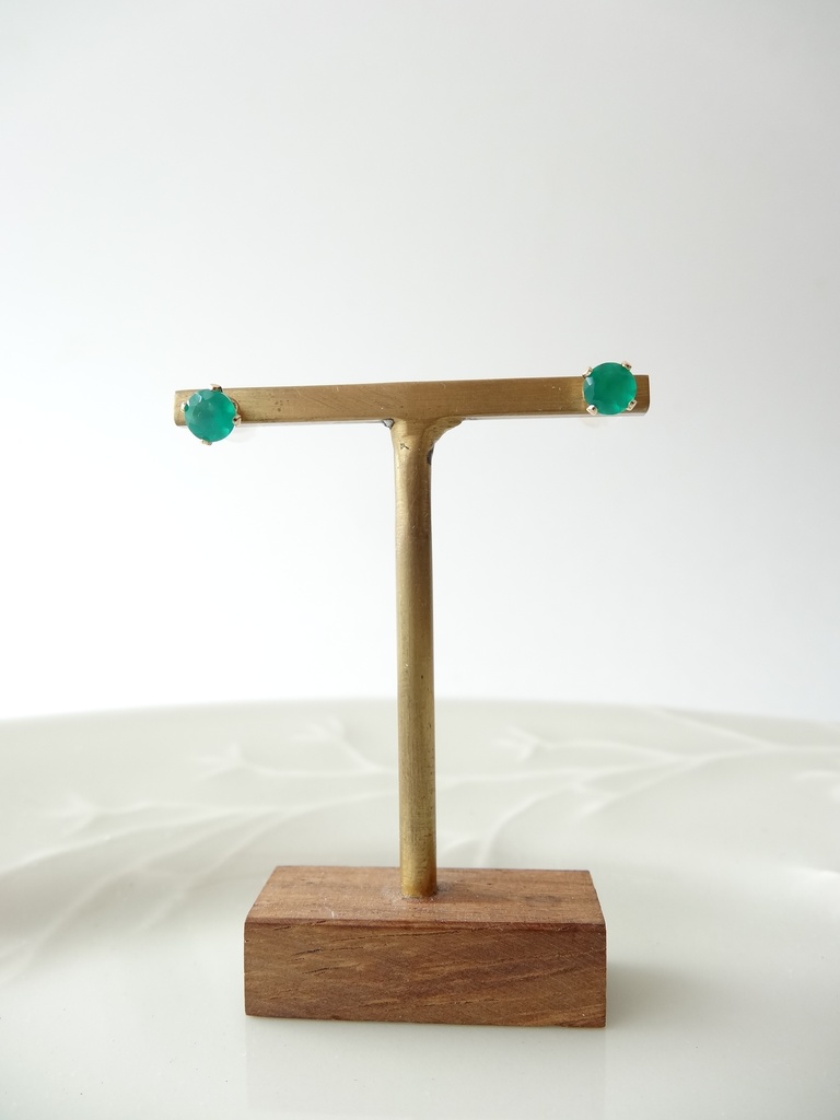 再販*グリーンオニキス&K14gf 一粒ピアス