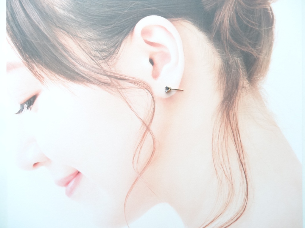 ロンドンブルートパーズ&K14gf 一粒ピアス