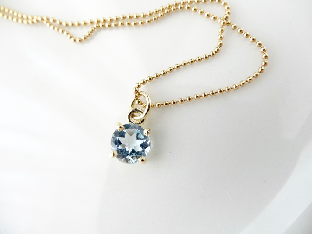 ブルートパーズ&silver925/K18GP ヴェルメイユ仕立て 青空のかけら