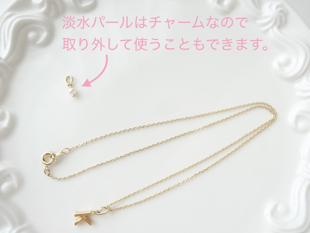 『K』イニシャルプチネックレス