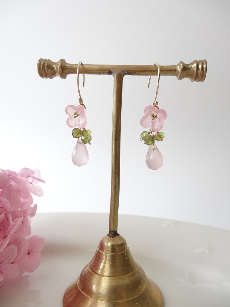 サクラクォーツ&K14gf フラワーポット