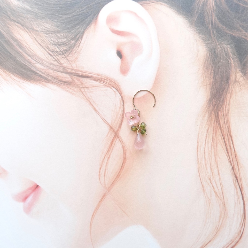 サクラクォーツ&K14gf フラワーポット