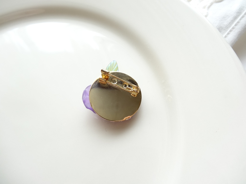 紫陽花ミニブローチ・花皿タルト