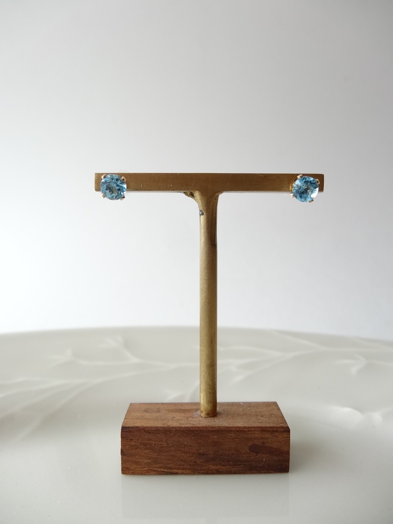 スイスブルートパーズ&K14gf 一粒ピアス