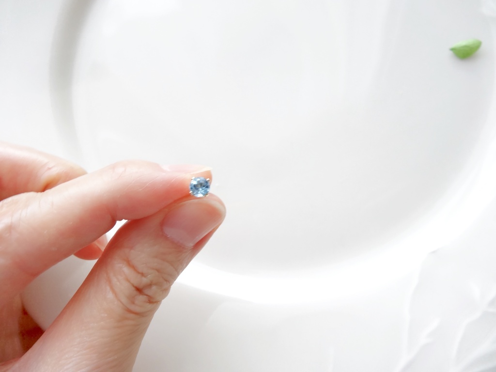 スイスブルートパーズ&K14gf 一粒ピアス