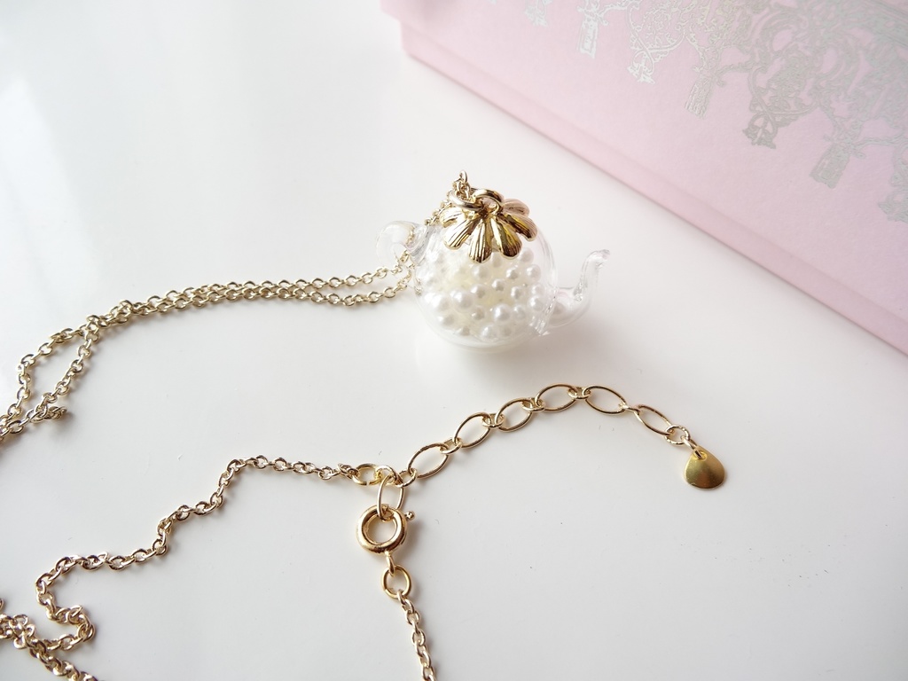 再販*ガラスドーム・ティーポット・パール