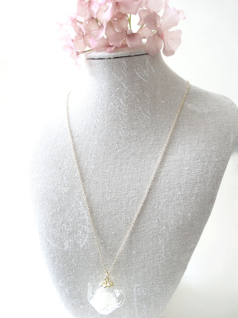 再販*ガラスドーム・ティーポット・パール