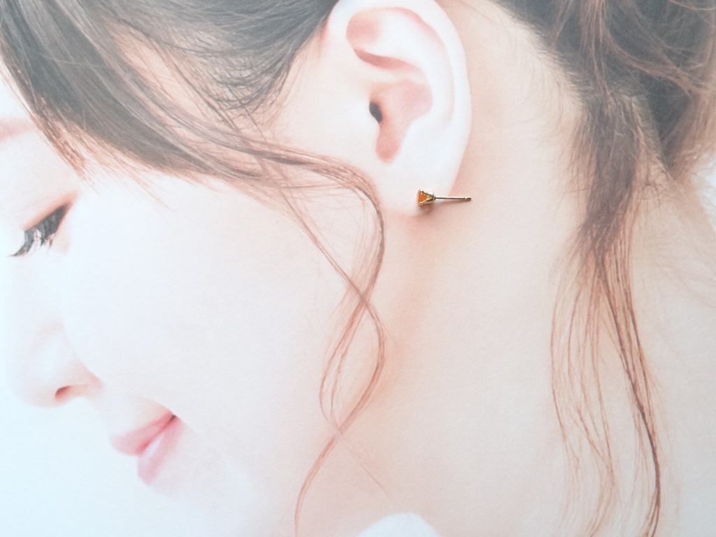 カーネリアン&K14gf 一粒ピアス