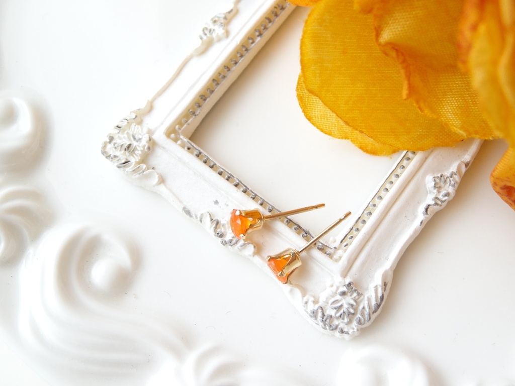 カーネリアン&K14gf 一粒ピアス