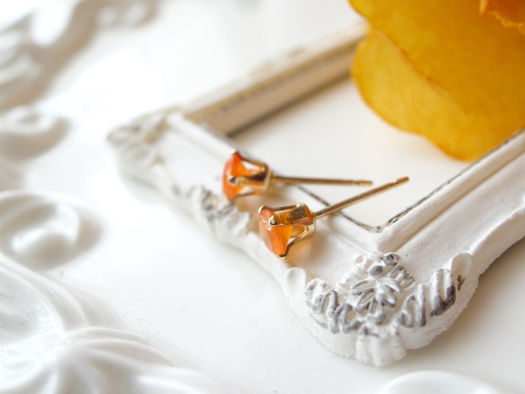 カーネリアン&K14gf 一粒ピアス