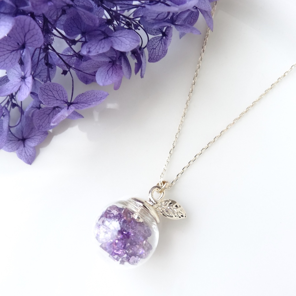 夕暮れりんご ガラスドームネックレス Rose Rain Booth