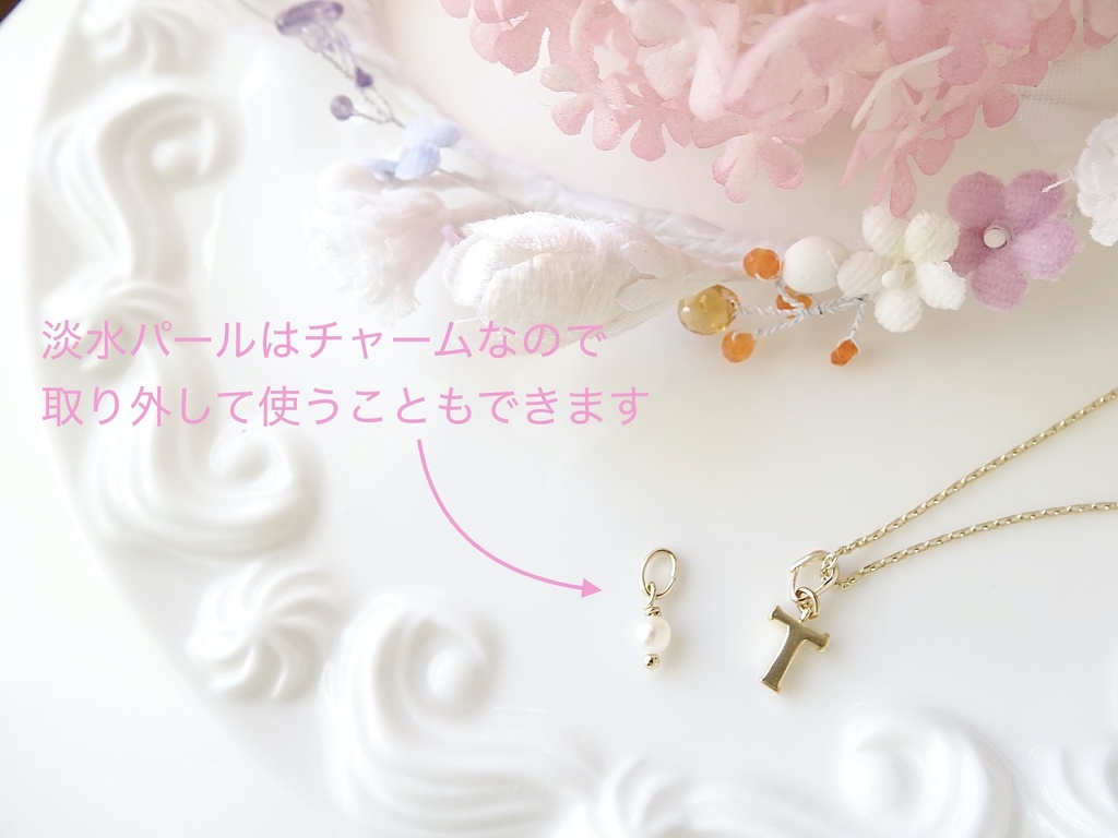 『T』イニシャルプチネックレス