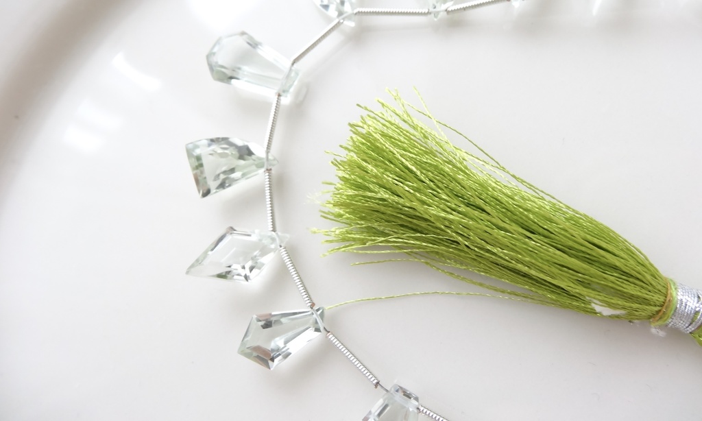 グリーンアメジスト&K14gf ・冬の森ピアス②