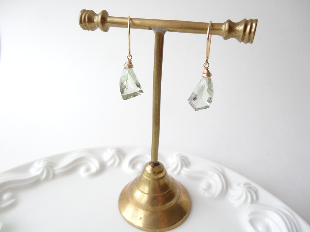 グリーンアメジスト&K14gf ・冬の森ピアス②