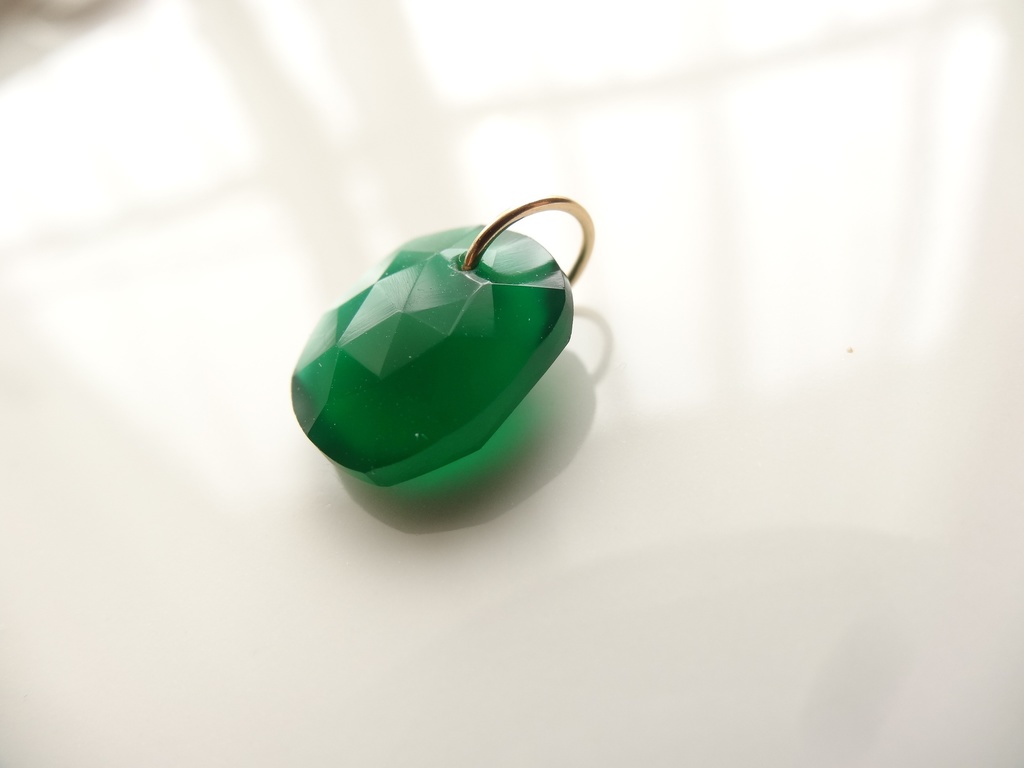 グリーンオニキス&silver925/K18GP ・ネックレス