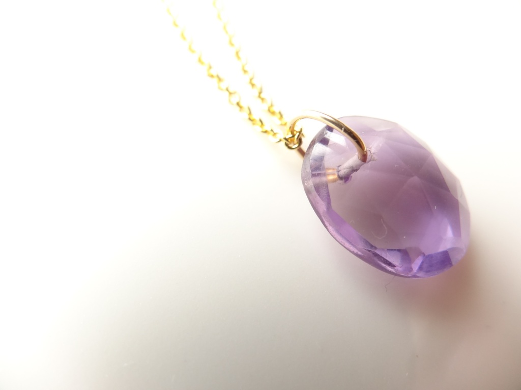 ブラジル産ピンクアメジスト&silver925/K18GPネックレス
