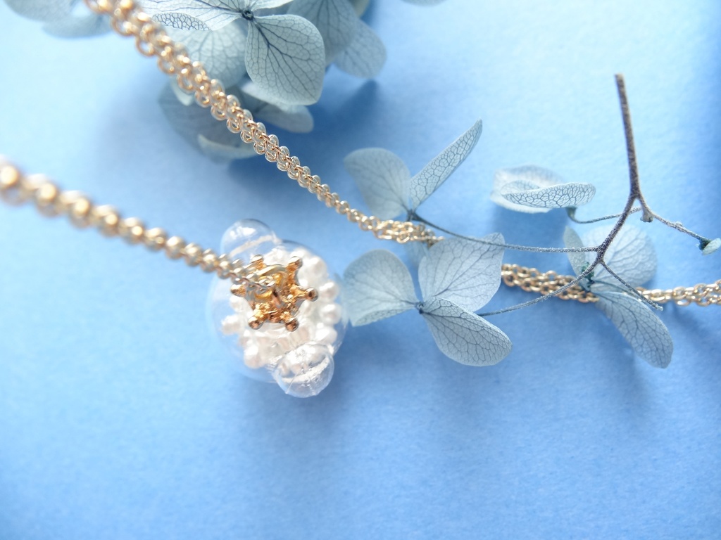 テディベアの王子様・ガラスドームネックレス