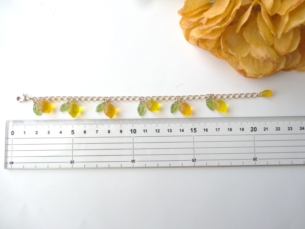ガラスのレモンのブレスレットB