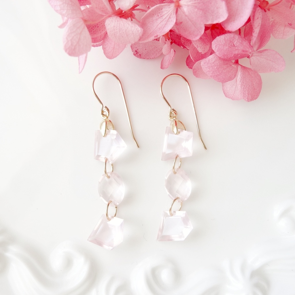 ローズクォーツ＆14KGF・苺ミルク