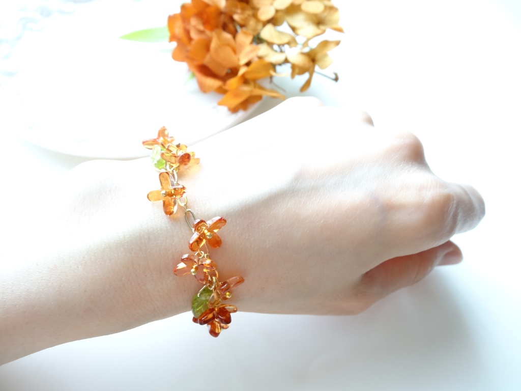 金木犀・花冠のブレスレット・ビターママレード