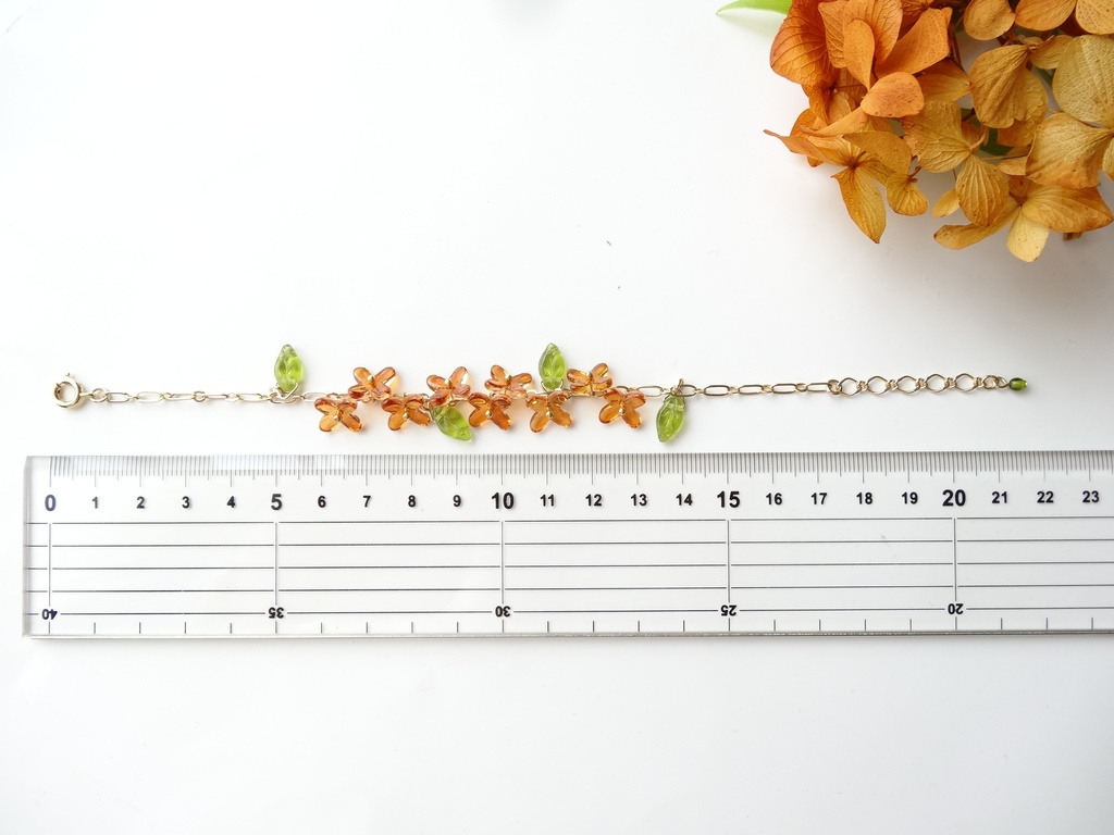 金木犀・花冠のブレスレット・ビターママレード