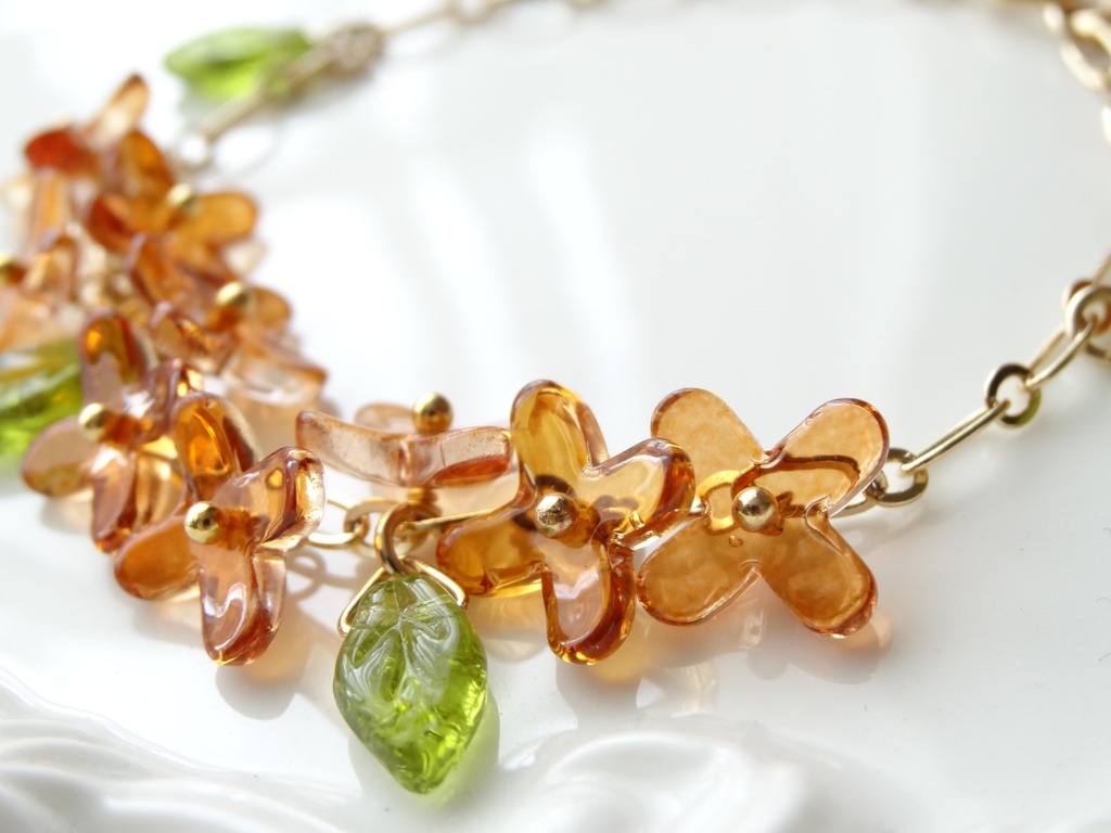 金木犀・花冠のブレスレット・ビターママレード