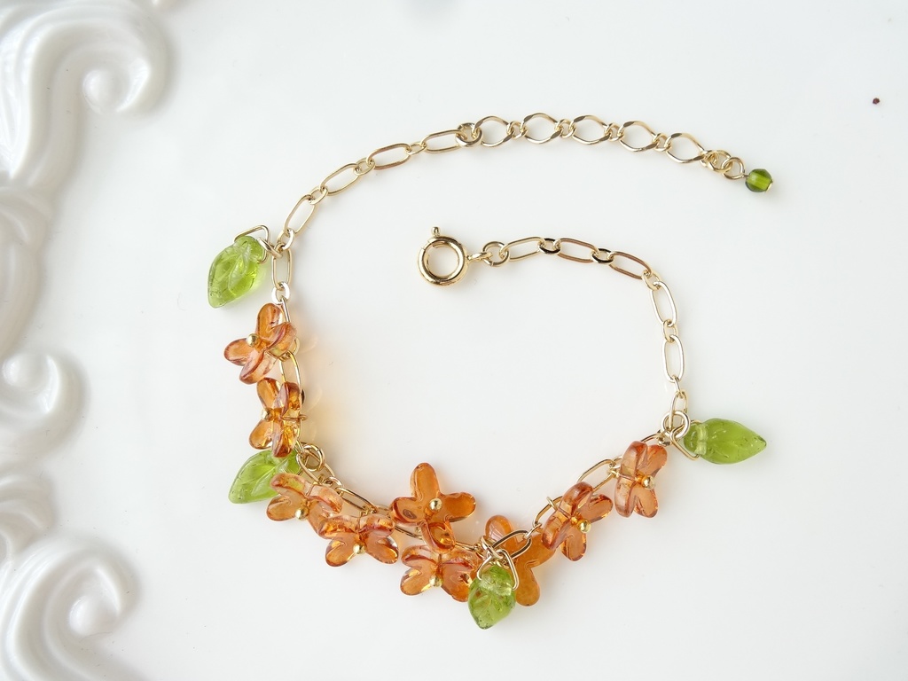 金木犀・花冠のブレスレット・ビターママレード