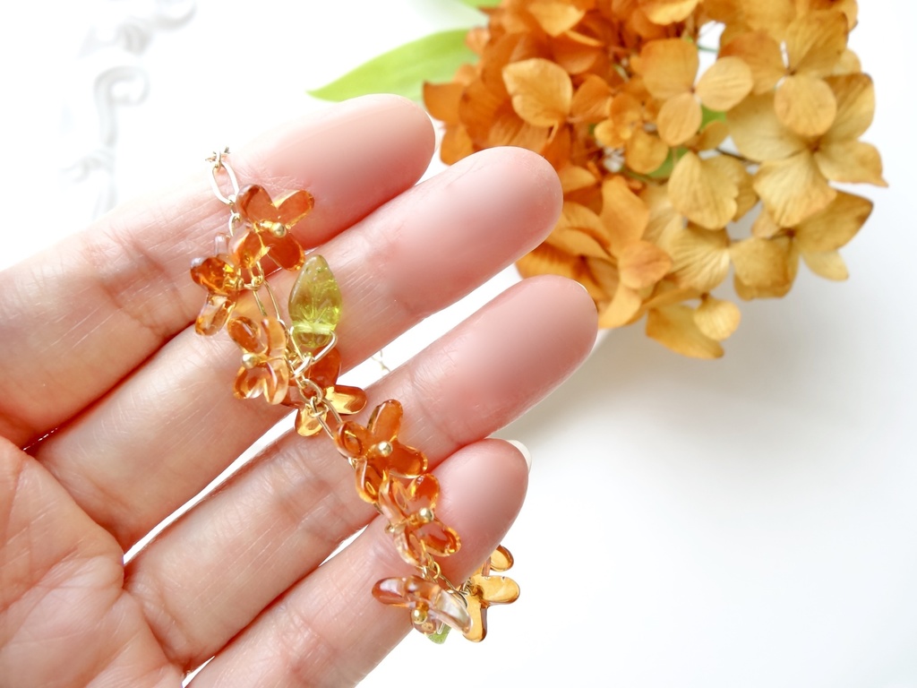 金木犀・花冠のブレスレット・ビターママレード