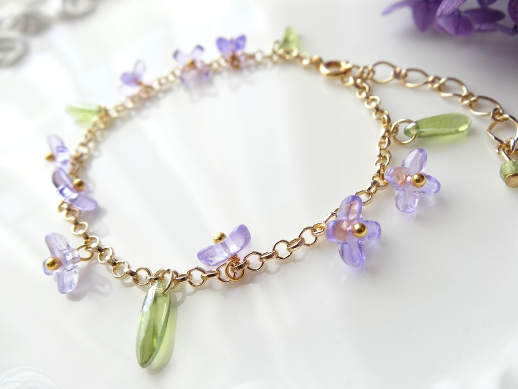 ラベンダー・花冠のブレスレット