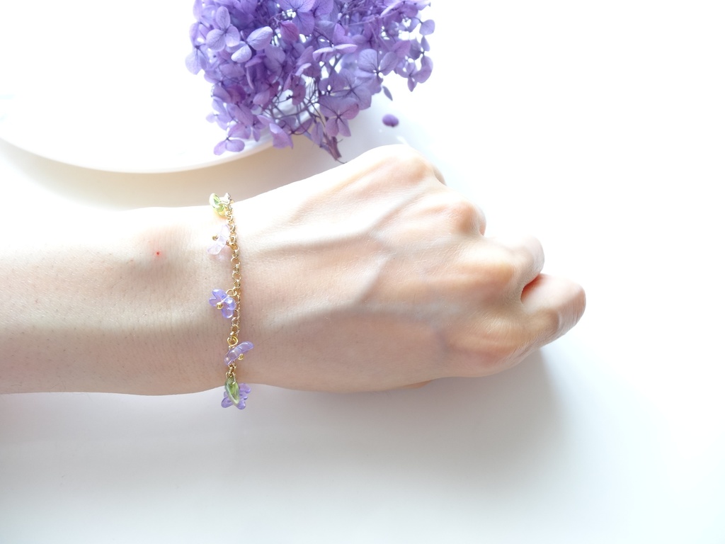 ラベンダー・花冠のブレスレット