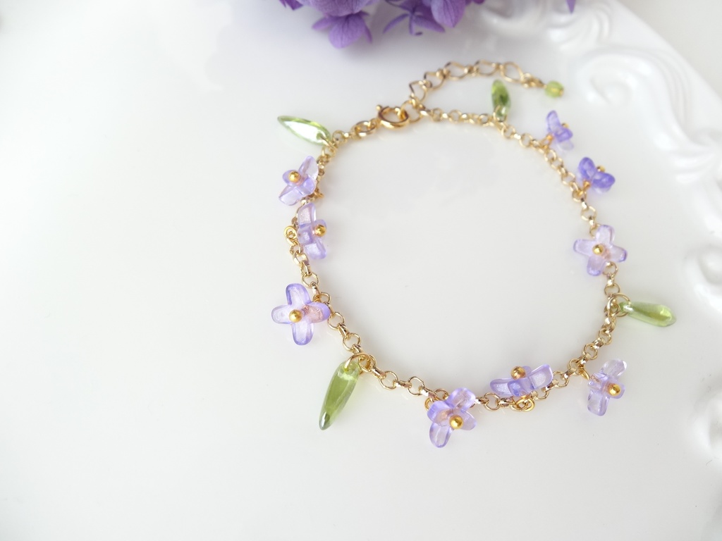ラベンダー・花冠のブレスレット