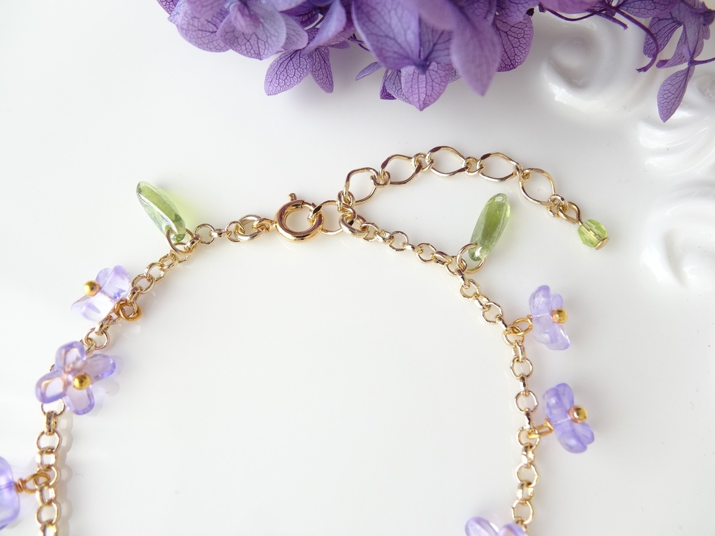 ラベンダー・花冠のブレスレット