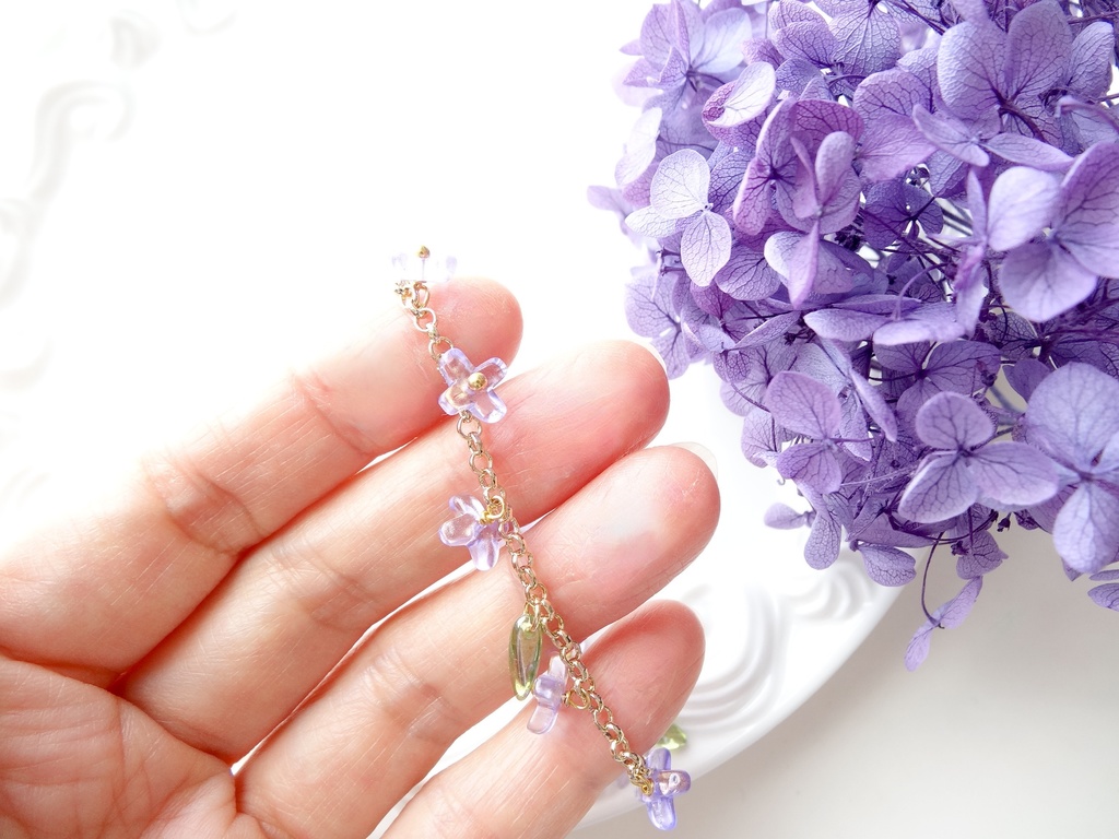 ラベンダー・花冠のブレスレット