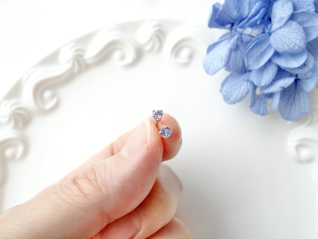 ★3mm★タンザナイト&K14gf 一粒ピアス