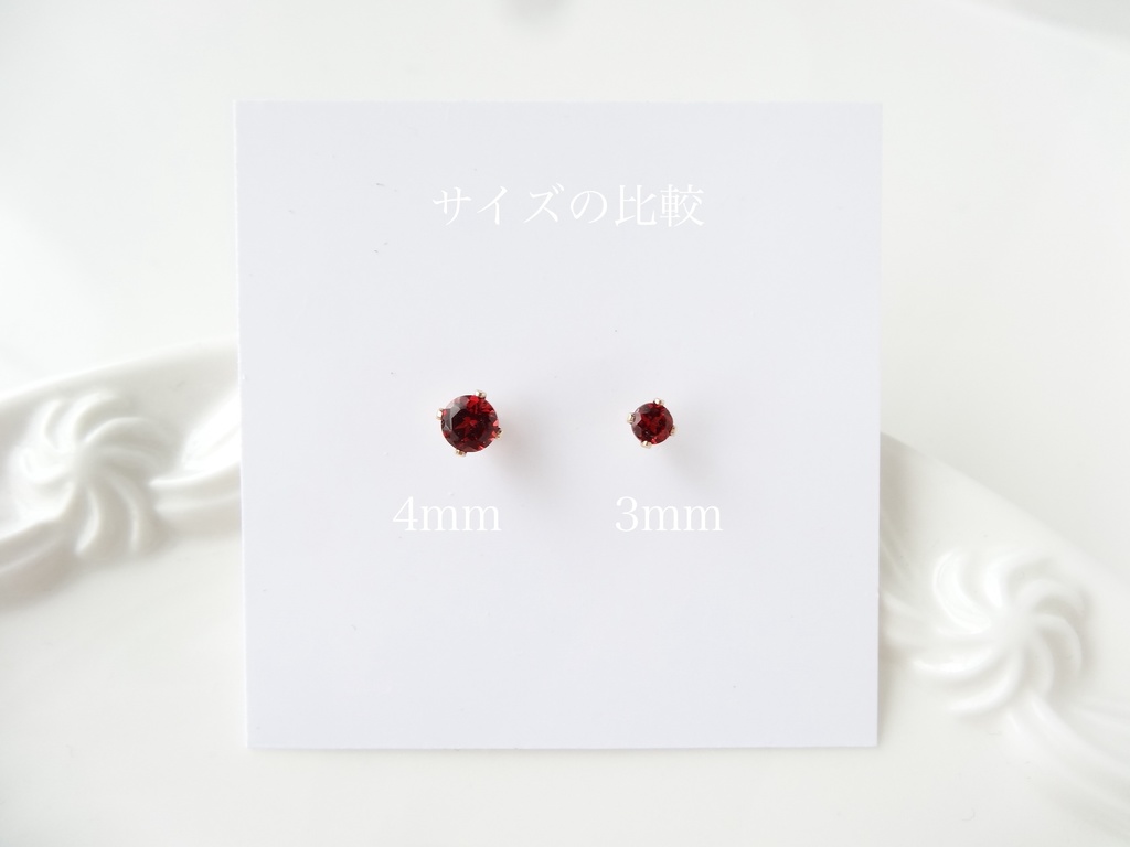 ★3mm★ペリドット&K14gf 一粒ピアス