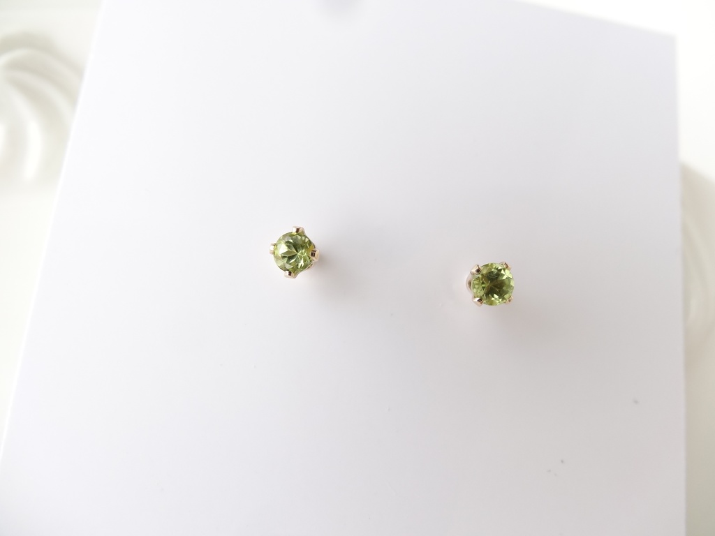 ★3mm★ペリドット&K14gf 一粒ピアス