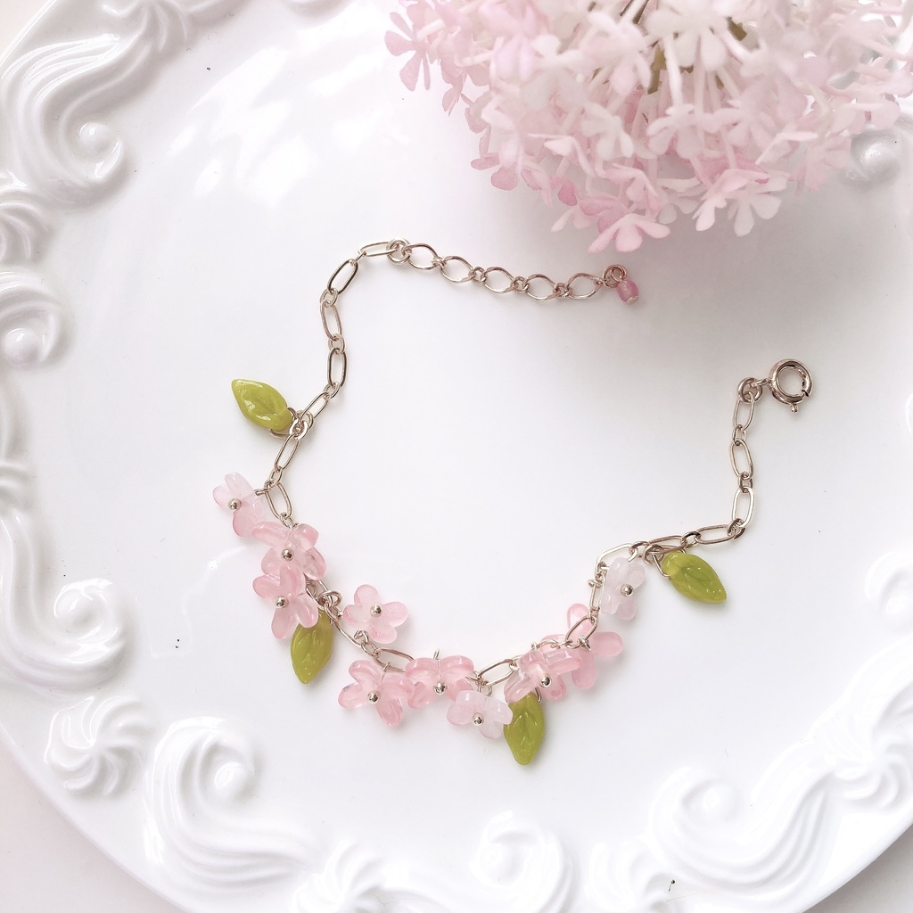 アリッサム・花冠のブレスレット・ピンク